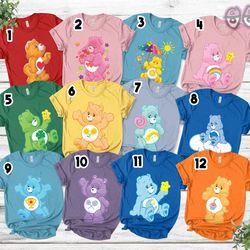 bears group matching shirt, care bears family costume, care bears family matching shirt, care bear group tshirt, softbal