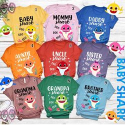 baby shark family shirt, baby shark doo doo doo tee, family shark shirt, family matching tee, daddy mommy baby shark tee