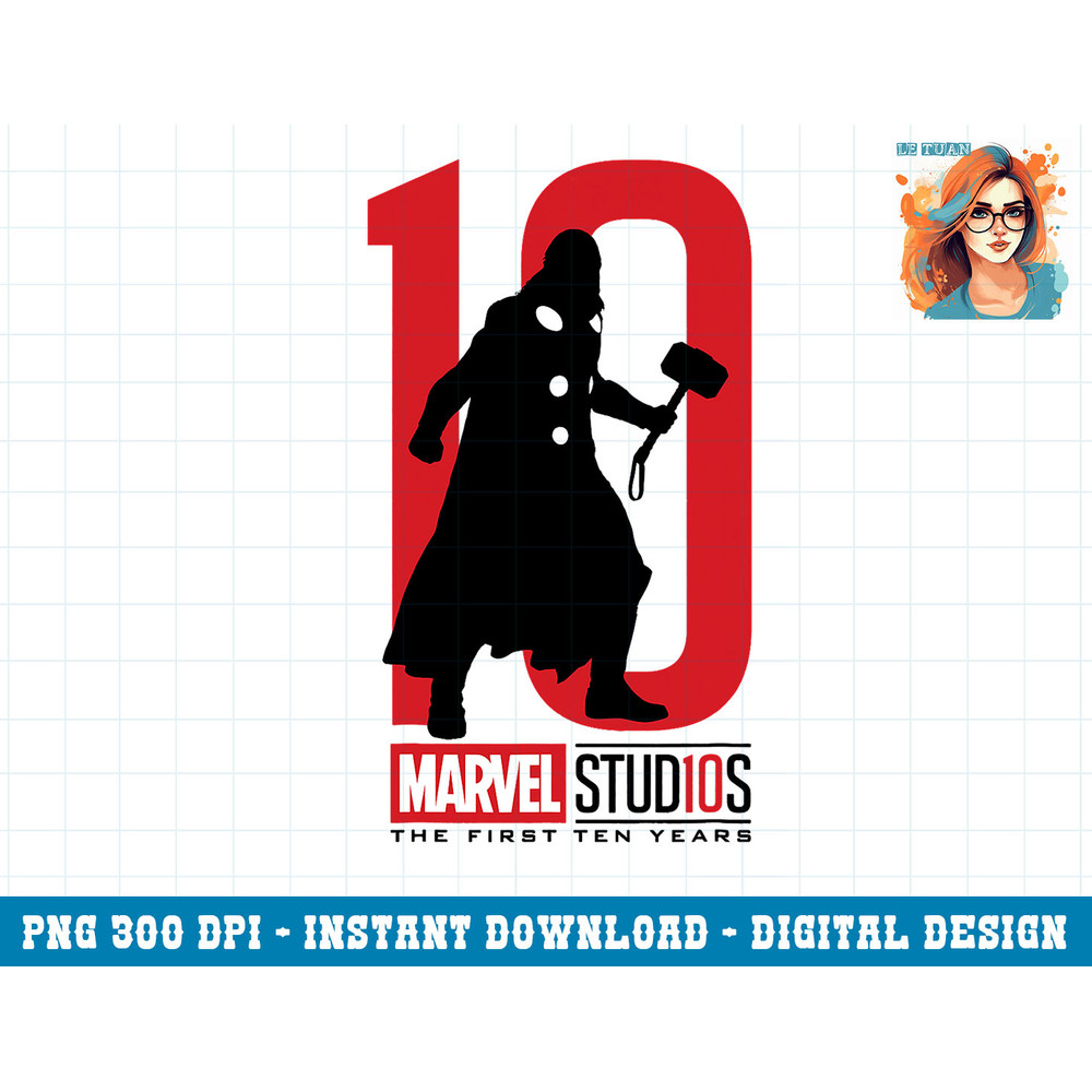 Marvel Studios 10 Years Thor Graphic png, sublimation png, sublimation copy.jpg