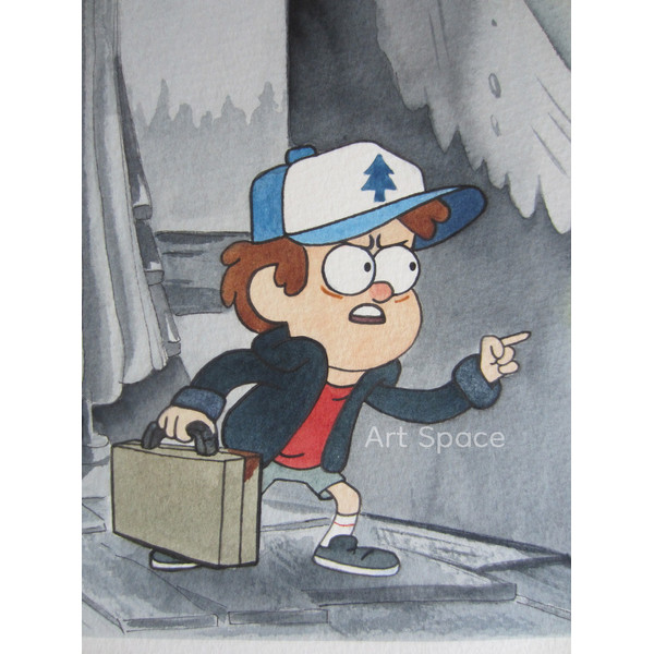 Gravity Falls-Dipper Pines-Bill Cipher-cartoon-gray watercolor picture-series-8.JPG
