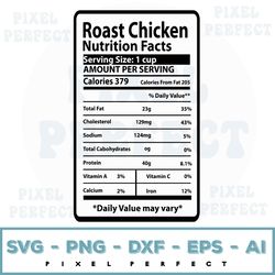 roast chicken nutrition facts christmas svg