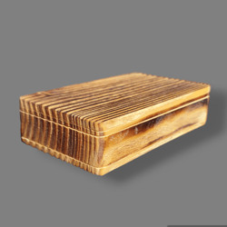 Small pine wood trinket box. Cigarette case. Business card case
