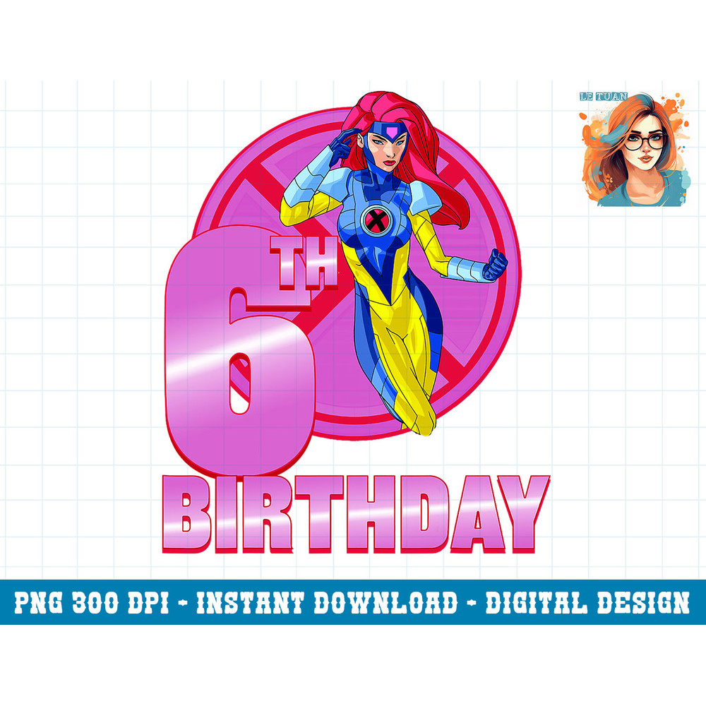 Marvel X-Men Jean Grey 6th Birthday Badge png, sublimation.pngMarvel X-Men Jean Grey 6th Birthday Badge png, sublimation copy.jpg