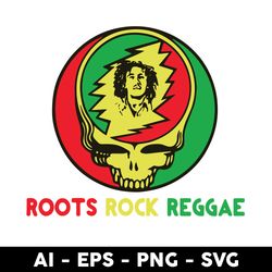 grateful dead roots rock reggae svg, skull svg, png dxf eps digital file - digital file