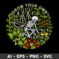 skeleton grow your own svg, skeleton svg, plant svg, png dxf eps digital file - digital file