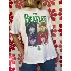 vintage 1990s the beatles anthology documentary rock band tee