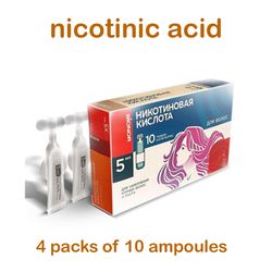 Nicotinic acid set 40 ampoules, from hair loss, for healthy beautiful hair and fast growth