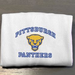 Pittsburgh Panthers Embroidered Crewneck, NCAA Embroidered Sweatshirt, Inspired Embroidered Sport Hoodie,Unisex Tshirt