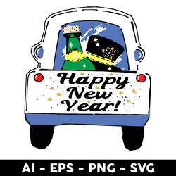 happy new year 2022 svg, happy new year svg, car svg, png dxf eps file - digital file