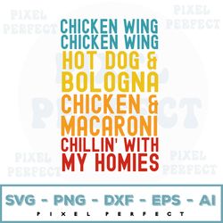 kids chicken wing chicken wing hot dog and bologna svg