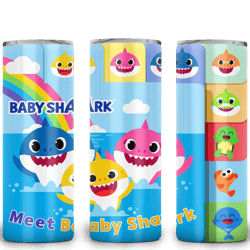 Baby Shark Family Tumbler Png, Baby Shark 20oz Skinny Sublimation Designs Png, Drinks Tumbler Png, BS15050305