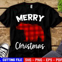 buffalo plaid bear svg, christmas svg, christmas bear svg, buffalo plaid svg, kids christmas shirt svg file for cricut