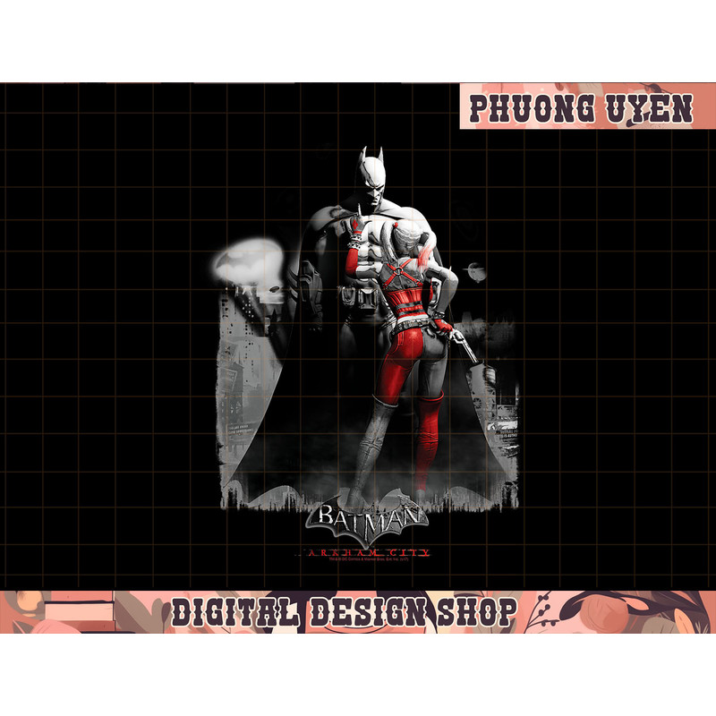 Batman Arkham City Harley Quinn and Bats png, sublimate.jpg