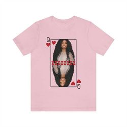 sza queen of heart playing card black frame- music tshirt- sza sos new album 2022- unisex t-shirt- gift for music lovers