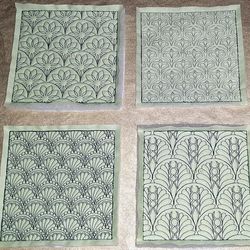 blanket or pillow block design trapunto machine embroidery.