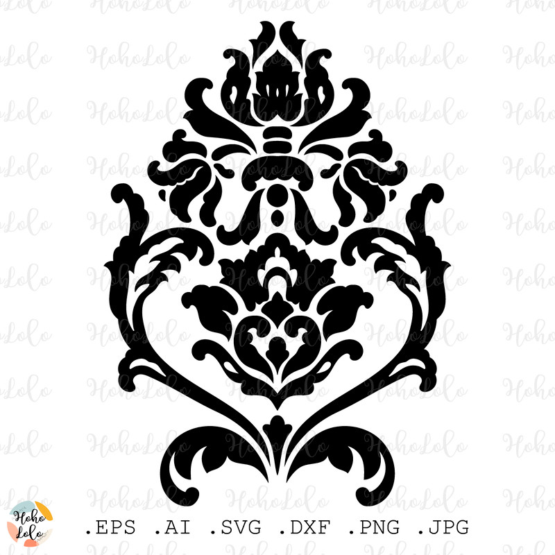 Damask Svg Pattern Silhouette Cutting file Stencil Template | Inspire Uplift damask-svg-pattern-silhouette-cutting-file-stencil-template-inspire-uplift