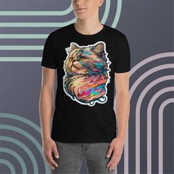 colorful cat shirt funny cat shirt cat tshirt cat colorful shirt cat lover gift cat t-shirt tees mens tee womens cat tee