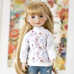 Summer clothes for doll mermaid sweatshirt for Ruby Red Fashion Friends doll 14.5 inch, Wellie Wishers doll outfit