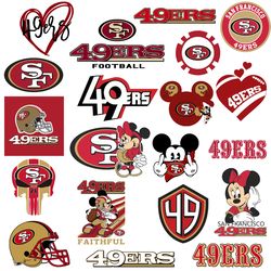 San Francisco 49ers Football Bundle Svg, NFL Logo Svg, NFL Svg, NFL Football Svg File Cut Digital Download