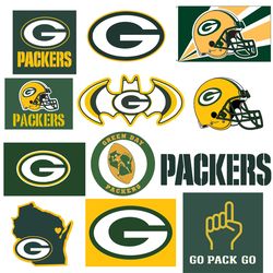 Green Bay Packers Football Bundle Svg, NFL Logo Svg, NFL Svg, NFL Football Svg File Cut Digital Download