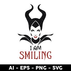 i am smileing svg, maleficent svg, halloween svg, png dxf eps file - digital file