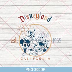 vintage mickey and friends disneyland est 1955 png, retro disneyland png, 2023 family vacation png, magic kingdom png