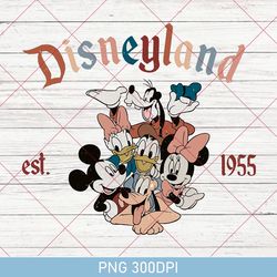 vintage disneyland est 1955 california png, vintage disneyland png, mickey and friends png, disney's gift, disney png
