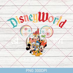 retro mickey and friends disneyworld est 1971 png, vintage disneyworld png, 2023 family vacation png, magic kingdom