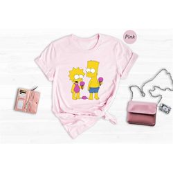 the simpsons bart and lisa with ice cream shirt, summer simpsons shirt, simpsons birthday gift, gift for simpsons fan