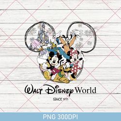 vintage walt disney world est 1971 png, mickey and friend png, disney family png, disneyworld est 1971 png, disneyworld
