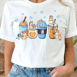 disney mom shirt, bluey mom latte shirt, bluey shirt disney mom coffee shirt, this mom runs on coffee magic shirt