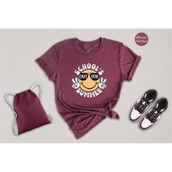 smiley school's out for summer shirt, end of the school year t-shirt, happy last day of school gift, teacher off duty