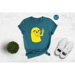 adventure time jake finger gun shirt, funny cartoon tee, jake the dog lovers gift, cute jake shirts, birthday gift