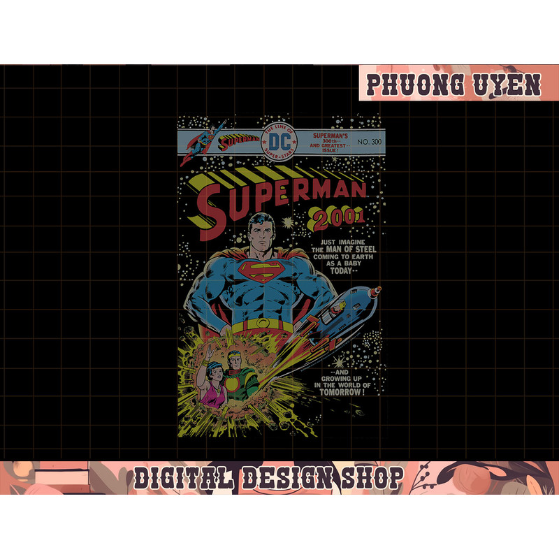 DC Comics Superman 2001 300 Retro Comic Cover png, sublimate.jpg