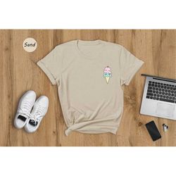 pocket ice cream shirt, kawaii ice cream t-shirt, ice cream lovers gift, summer shirt, cute ice cream shirt