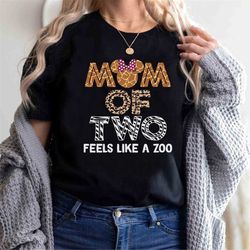 Mom Of Two Feels Like A Zoo Shirt, Funny Mom Shirt, Disney Minnie Mom, Mother's Day Gift, New Mom Shirt, Gift for Mom, M