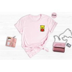 Pocket Bear With Heart Shirt, Cute Baby Bear Tee, Baby Shower Shirt, Cute Bear Lover, Baby Shower Gifts, Animal Pocket T