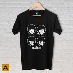 the beatles shirt music vintage retro classic unisex t-shirt black white english band shirt  the beatles art shirt