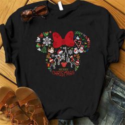 Mickey Head Christmas Shirt, Cute Christmas Disney Vacation Shirt, Christmas Gifts, Snowmen, Snowflake, Santa Hat, Reind