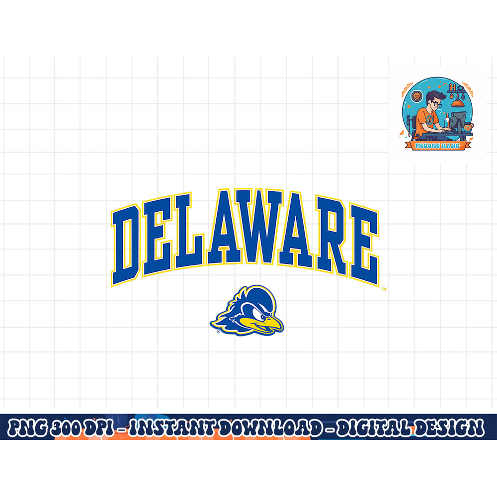 Delaware Fightin Blue Hens Arch Over Black png, sublimation copy.jpg