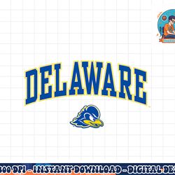 delaware fightin blue hens arch over heather gray png, sublimation copy