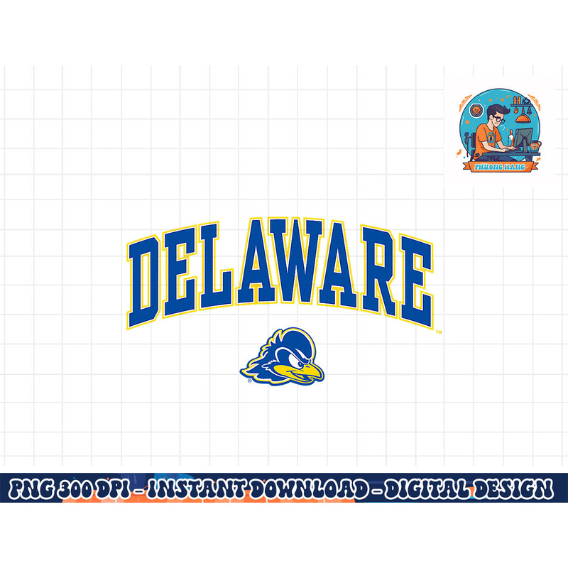 Delaware Fightin Blue Hens Arch Over Heather Gray png, sublimation copy.jpg