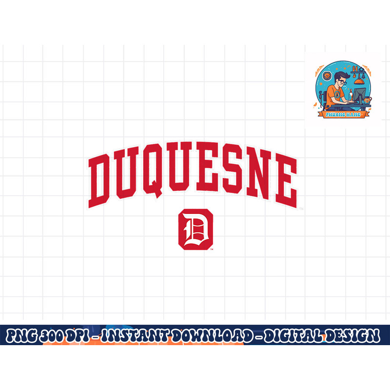 Duquesne Dukes Arch Over Navy Officially Licensed png, sublimation copy.jpg