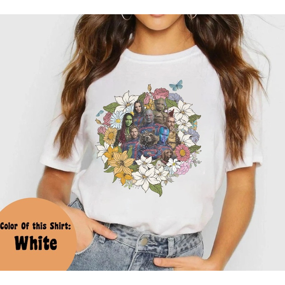 Floral Guardians Of The Galaxy Shirt, Guardians Of The Galaxy Vol.3 Shirt, Marvel Movie 2023 Shirt, Rocket Shirt, Groot