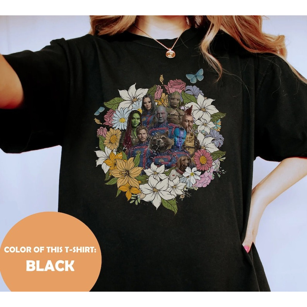 Floral Guardians Of The Galaxy Shirt, Guardians Of The Galaxy Vol.3 Shirt, Marvel Movie 2023 Shirt, Rocket Shirt, Groot