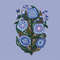 folk blue flowers cross stitch -2