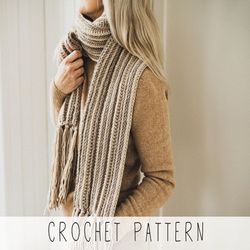CROCHET PATTERN beginner scarf x Striped scarf crochet pattern x Warm wrap pattern x Women's scarf crochet pattern
