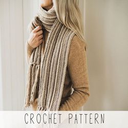 crochet pattern beginner scarf x striped scarf crochet pattern x warm wrap pattern x women's scarf crochet pattern