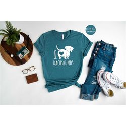 i love dachshunds shirt, dachshund t-shirt, kids puppy shirt, dachshund lover gift, dog girl shirt, dachshund mom tee, i
