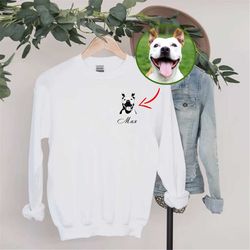 custom pet sweatshirt | custom pet shirt | personalized dog breed crewneck | unisex dog peeking hoodie | dog mom gift |